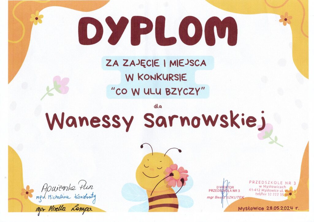 I MIEJSCE W KONKURSIE “CO W ULU BUCZY”