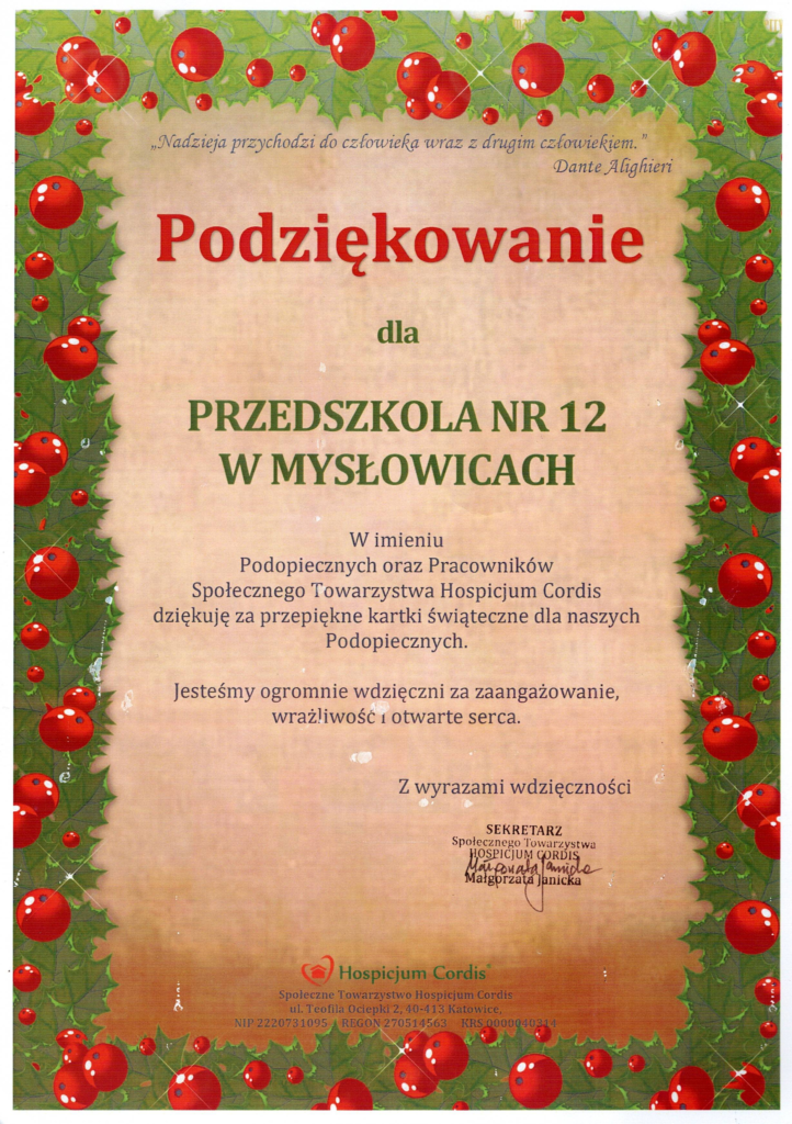 PODZIĘKOWANIE