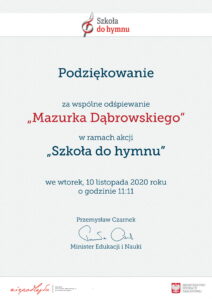 Szkoła do hymnu