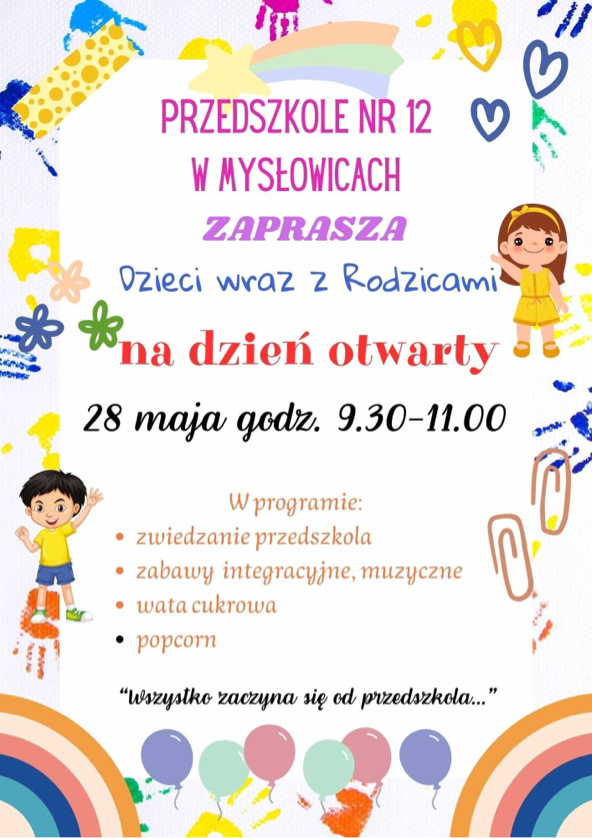 ZAPRASZAMY DZIECI WRAZ Z RODZICAMI NA DZIEŃ OTWARTY