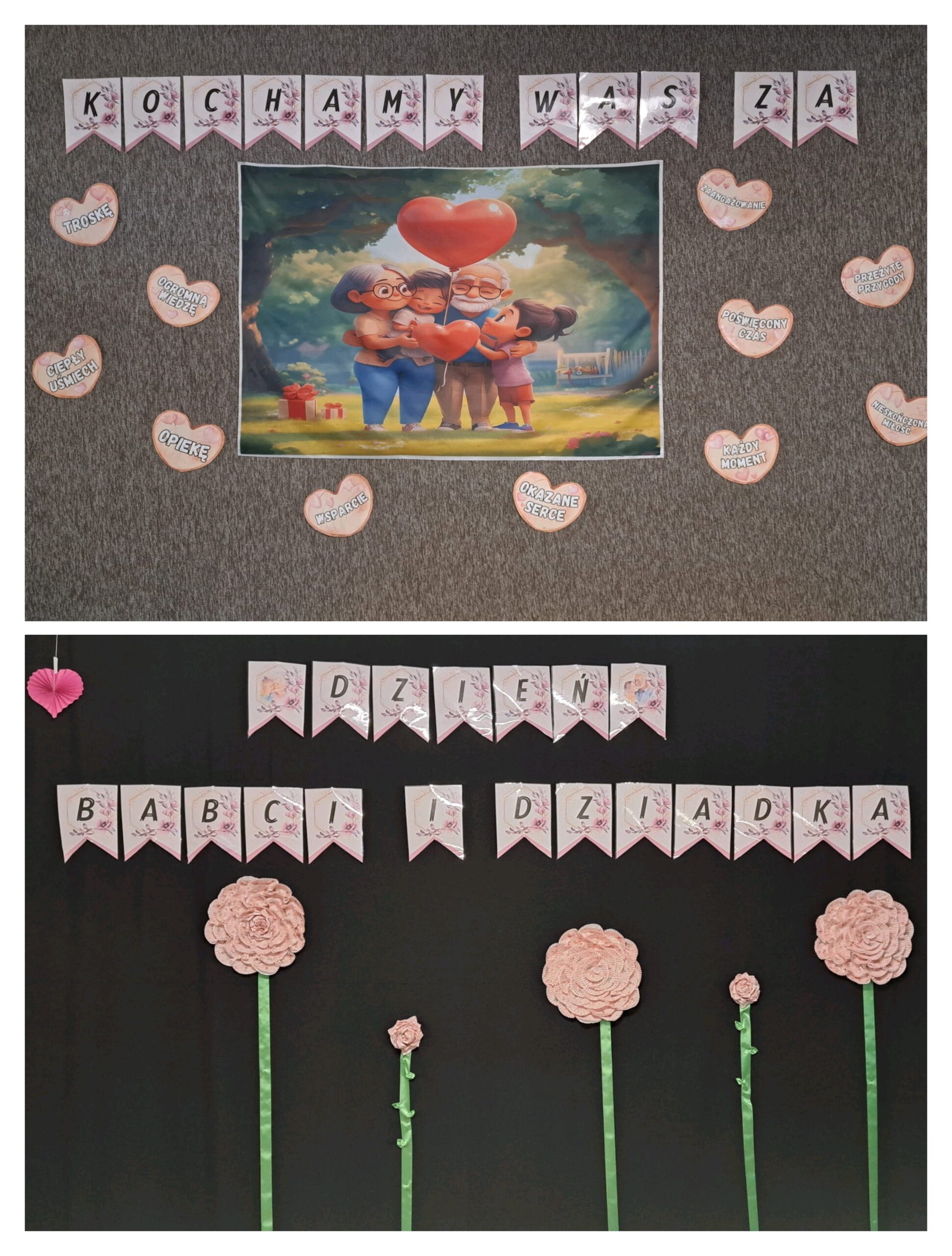 Kochani Rodzice, dziękujemy za przekazane ciasta i za umilenie nam tej pięknej uroczystości. Babciom i Dziadkom dziękujemy za obecność w tym wyjątkowym dniu.