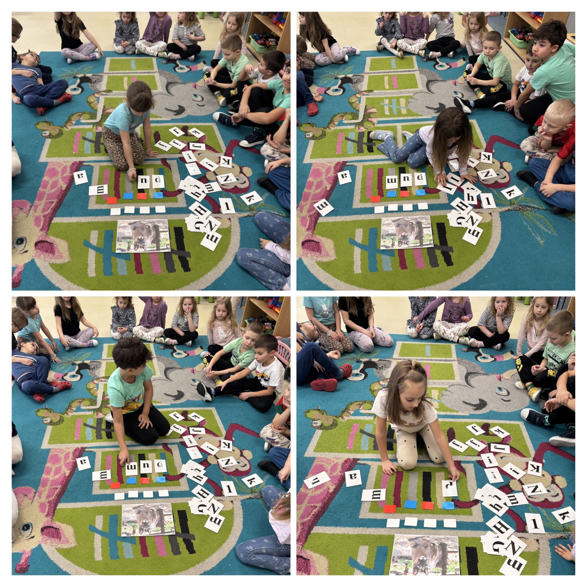 Wprowadzenie litery, próby czytania